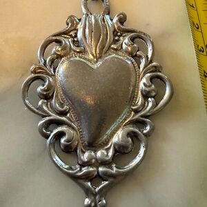 Ornate Silver Heart Pendant